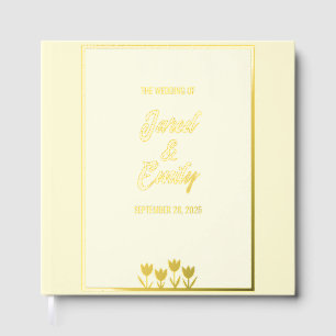 D'or Livre d'invité du Mariage Soft Yellow Gold Foil