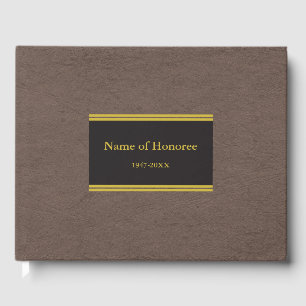 D'or Livre d'invité en faux cuir élégant