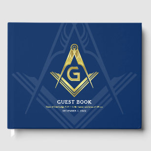 D'or Livre d'invité maçonnique bleu et or Marine Free