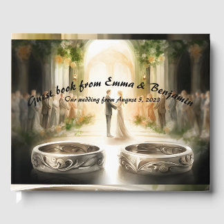 D'or Livre d'invité mariage