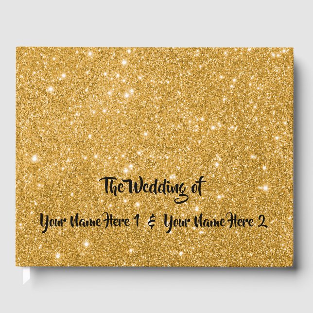 D'or Livre d'invité mariage Gold Sparkle (Recto)
