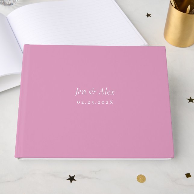 D'or Livre d'invité Mariage rose moderne (Créateur téléchargé)