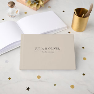 D'or Livre d'invité Mariage simple, Mariage Linen invit