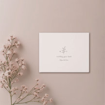 Livre d'invité minimaliste Feuille Monogram Rose M