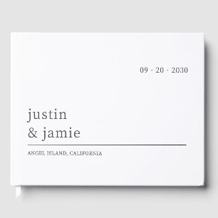 D'or Livre d'invité minimaliste Mariage