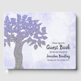 D'or Livre d'invités Blue & Silver Parties scintillant