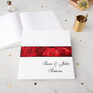 D'or Livre d'invités Red Roses