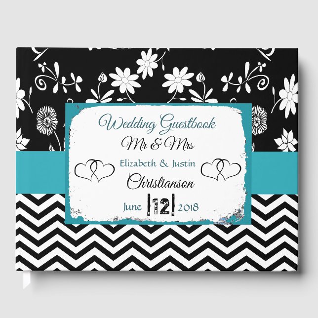 D'or Livre Mariage de Blue and Black Hearts (Recto)