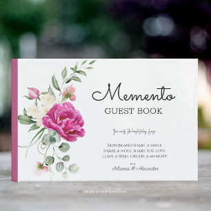 D'or Memento Mariage Livre d'invités rose rose Peony Bl