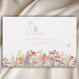 D'or Mon bébé ! Livre d'invité fleur sauvage