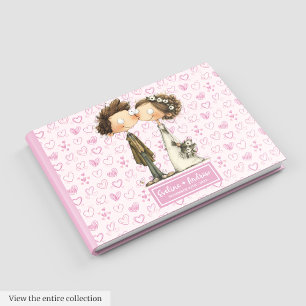 D'or Nom personnalisé Quirky Mariage Livre d'invité