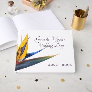 D'or Oiseau de paradis Mariage livre d'hôtes