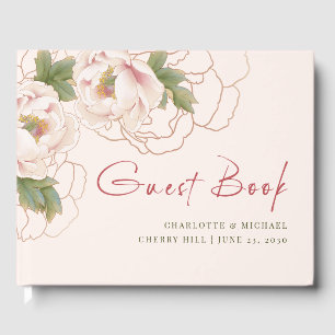 D'or Romantic Blush Peony rose Mariage Floral Livre d'o
