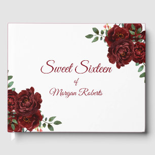 D'or Romantique Bourgogne Rouge Rose Sweet 16 Livre d'o