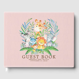 D'or Safari Neutre Jungle Girls Baby shower Livre d'inv