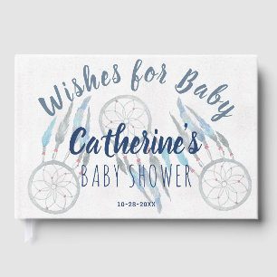 D'or Sweet Blue Boho Dreamcatcher Baby shower Livre d'o