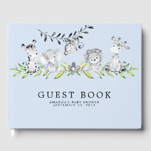 D'or Sweet Safari Animaux Baby shower Livre d'invité