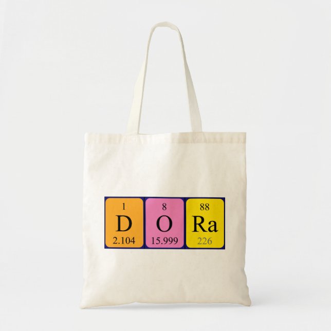 Dora periodic table name tote bag (Front)