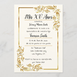 Dorado Quinceañera Invitation