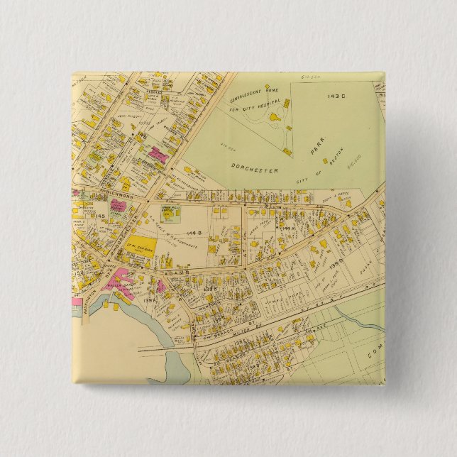 Dorchester, Massachusetts 3 2 Inch Square Button (Front)