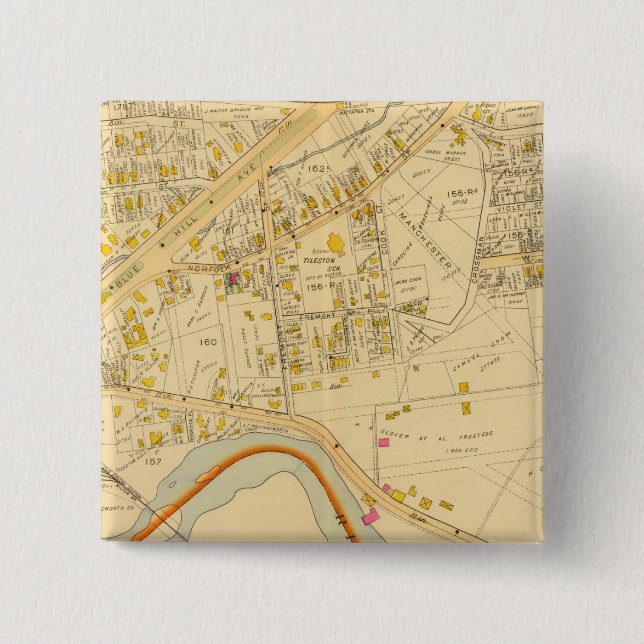 Dorchester, Massachusetts 6 2 Inch Square Button (Front)