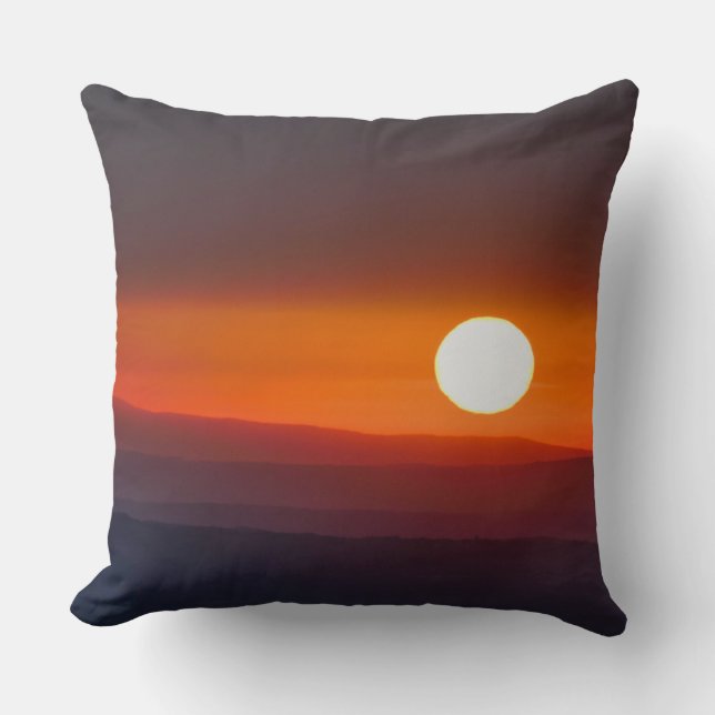 Dordogne Sunrise Throw Pillow (Front)