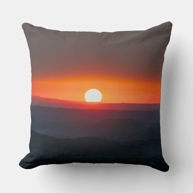 Dordogne Sunrise Throw Pillow (Front)