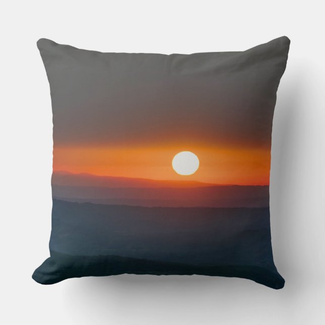 Dordogne Sunrise Throw Pillow (Front)