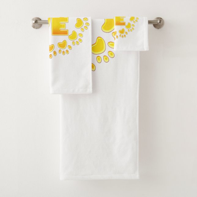 Doré décoration chien patte brillant imprimé blanc (En situation)