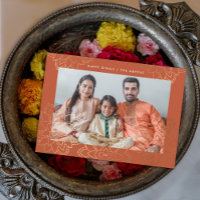 Doré lotus Happy Diwali Carte photo