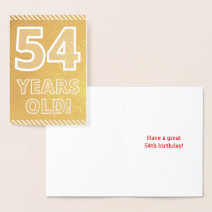 Dorée 54ème anniversaire : audacieux "54 ans !" Carte Go