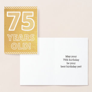 Dorée 75ème anniversaire : audacieux "75 ans !" Carte Go