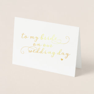 Dorée À ma mariée sur notre carte de jour de mariage