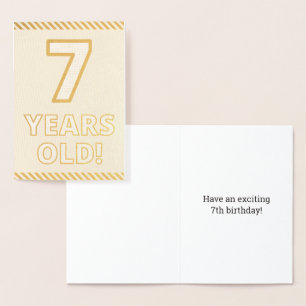 Dorée Audacieuse, Pelle d'or "7 ans !" Carte d'anniversa