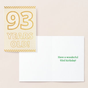 Dorée Audacieux, Huile D'Or "93 ANS !" Carte d'anniversa