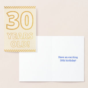 Dorée Audacieux, L'Huile D'Or "30 ANS !" Carte d'anniver