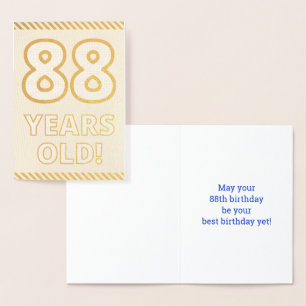 Dorée Audacieux, L'Huile D'Or "88 ANS !" Carte d'anniver
