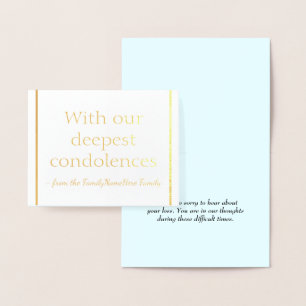 Dorée "Avec nos plus profondes condoléances" Carte de Sy