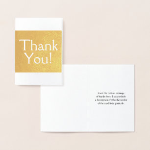 Dorée Basique, élégant "Merci" ! Carte