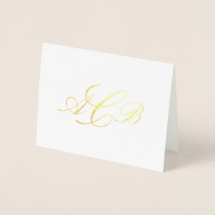 Dorée Belle Classique Monogramme Initiales Carte pour no