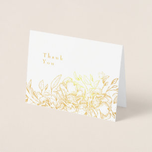 Dorée Belle huile d'or Carte de remerciements florale éc