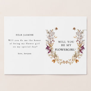 Dorée Boho Flower Serez-Vous Ma Carte Flower Girl