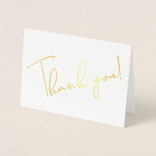 Dorée Calligraphie Script Merci Note Carte Foil