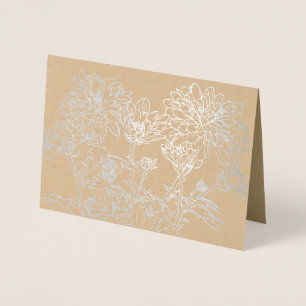Dorée Carte à fleurs chrysanthème de la ligne de Botanic