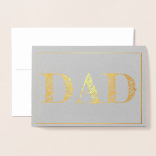 Dorée Carte d'accueil de Fêtes des pères dépourvues DAD