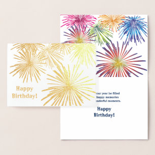 Dorée Carte d'anniversaire de conception Fireworks