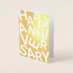 Dorée Carte d'anniversaire de mariage aux lettres brouil