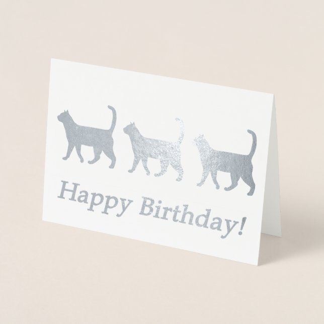 Dorée Carte d'anniversaire des chats mignons (Devant)