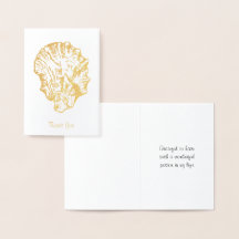 Carte de coquillage Gold Foil