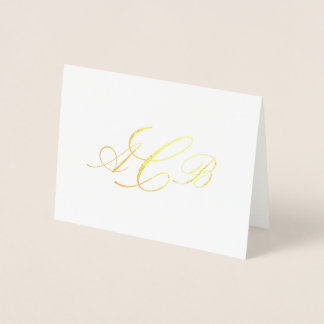 Dorée Carte de correspondance à monogramme classique mag